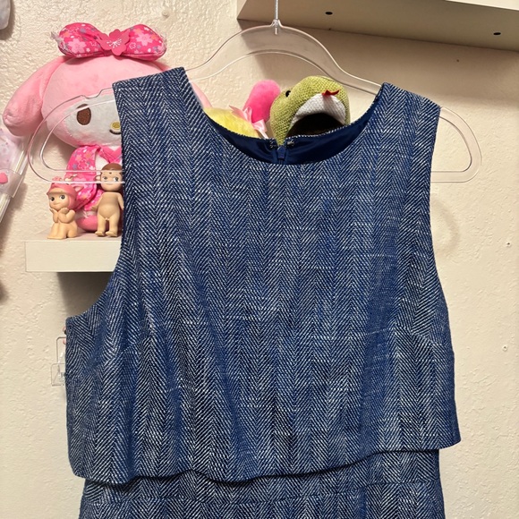 NWT J.Crew Going Places Sheath Tweed Dress Blue White Size 8 - Picture 4 of 8